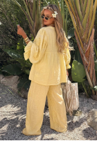 Haftowana Halenka boho Ti Amo žlutá