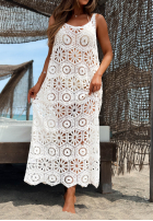 Narzutka plażowa maxi na ramiączkach boho Coco Paradise Bílá