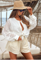 Ażurowa Košile boho Costarican ecru