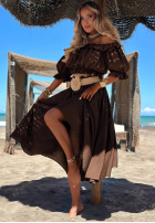 Souprava Halenka španělština i Kalhoty wide leg z paskiem Spanish Beauty červený