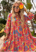 Wzorzysta Šaty Magnala Summer fuchsiová