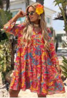 Wzorzysta Šaty Magnala Summer fuchsiová