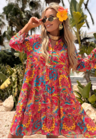 Wzorzysta Šaty Magnala Summer fuchsiová
