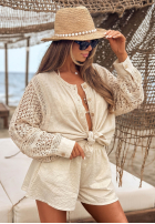 Ażurowa Košile boho Costarican ecru