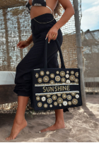 Pletená kabelka wyszywana koralikami boho Sunshine Beads béžová