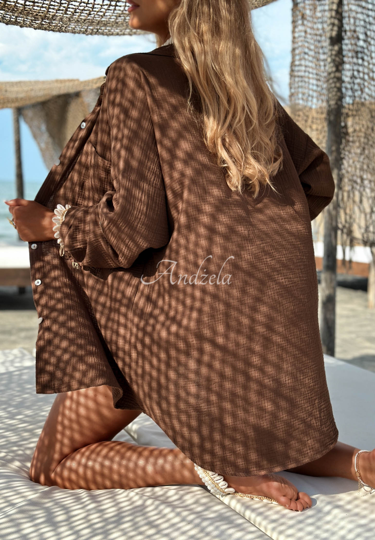 Mušelínová košile Elisabetta čokoládová
