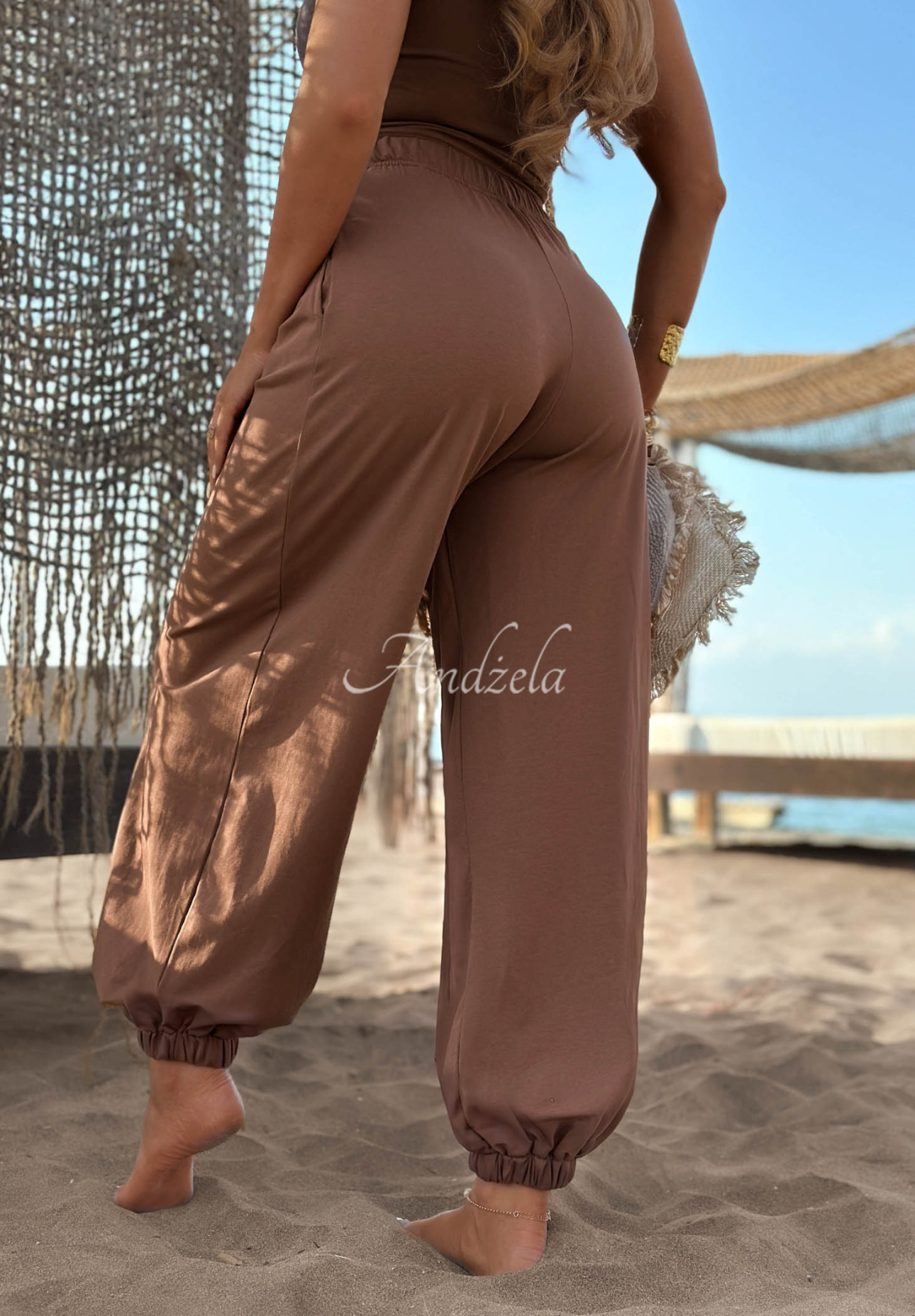 Bavlněné jogger kalhoty Summer Wind čokoládové