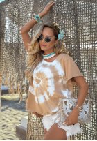 Tričko tie dye Deep Sea kobaltowo-Bílá