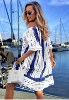 Wzorzysta Šaty španělština Sun Sail biało-granátová