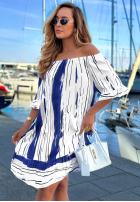 Wzorzysta Šaty španělština Sun Sail biało-granátová