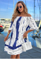 Wzorzysta Šaty španělština Sun Sail biało-granátová