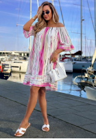 Wzorzysta Šaty španělština Sun Sail biało-granátová