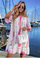Wzorzysta Šaty španělština Sun Sail biało-granátová