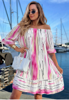 Wzorzysta Šaty španělština Sun Sail biało-granátová
