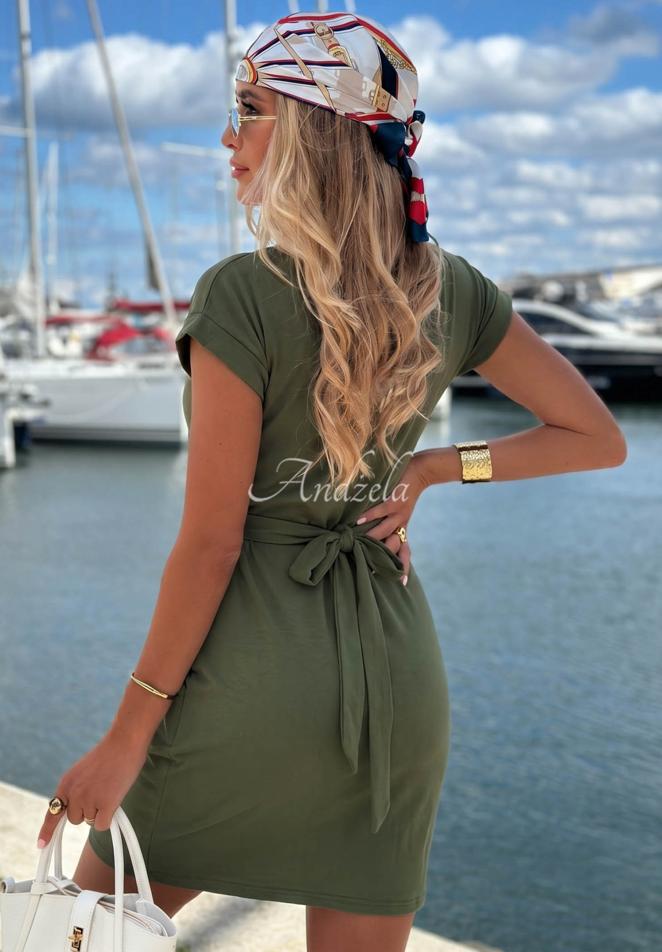 Bavlněné mini šaty Sun Days khaki