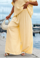 Souprava Halenka oversize i Kalhoty wide leg Amalfi Getaway béžový