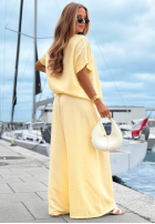 Souprava Halenka oversize i Kalhoty wide leg Amalfi Getaway béžový