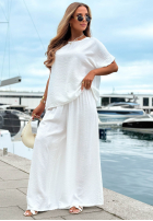 Souprava Halenka oversize i Kalhoty wide leg Amalfi Getaway béžový