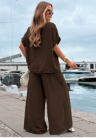 Souprava Halenka oversize i Kalhoty wide leg Amalfi Getaway béžový