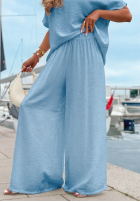 Souprava Halenka oversize i Kalhoty wide leg Amalfi Getaway béžový