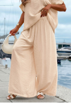 Souprava Halenka oversize i Kalhoty wide leg Amalfi Getaway béžový