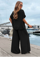 Souprava Halenka oversize i Kalhoty wide leg Amalfi Getaway béžový