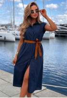 Koszulowa Šaty z paskiem Let's Sail granátová