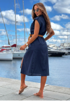 Koszulowa Šaty z paskiem Let's Sail granátová