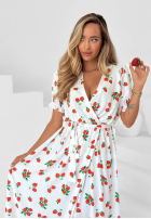 Šaty z paskiem w truskawki Strawberry Kiss černá