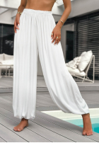 materiálové Kalhoty joggery Ocean Kiss bílé