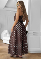 Souprava top i Kalhoty w Bodky  Dotty Darling čokoládový
