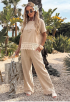 Halenka z koronką Soft Sand béžová