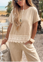 Halenka z koronką Soft Sand béžová