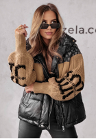 Prošívaná Bunda Cold Hands Černo-velbloudí