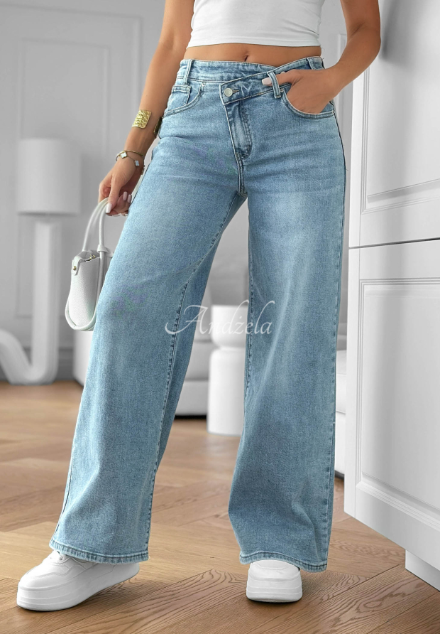 Dž&iacute;ny wide leg Mayla modr&eacute;