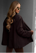 Sako z kołnierzykiem Cozy Elegance čokoládová