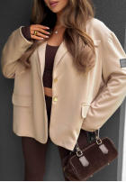 Sako z kołnierzykiem Cozy Elegance čokoládová