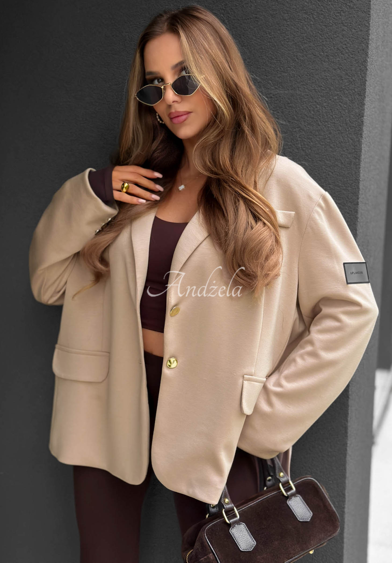 Viskózové jemné sako Cozy Elegance béžová