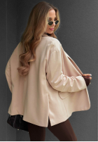 Sako z kołnierzykiem Cozy Elegance čokoládová