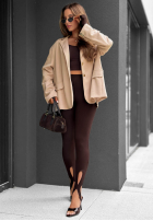 Sako z kołnierzykiem Cozy Elegance čokoládová