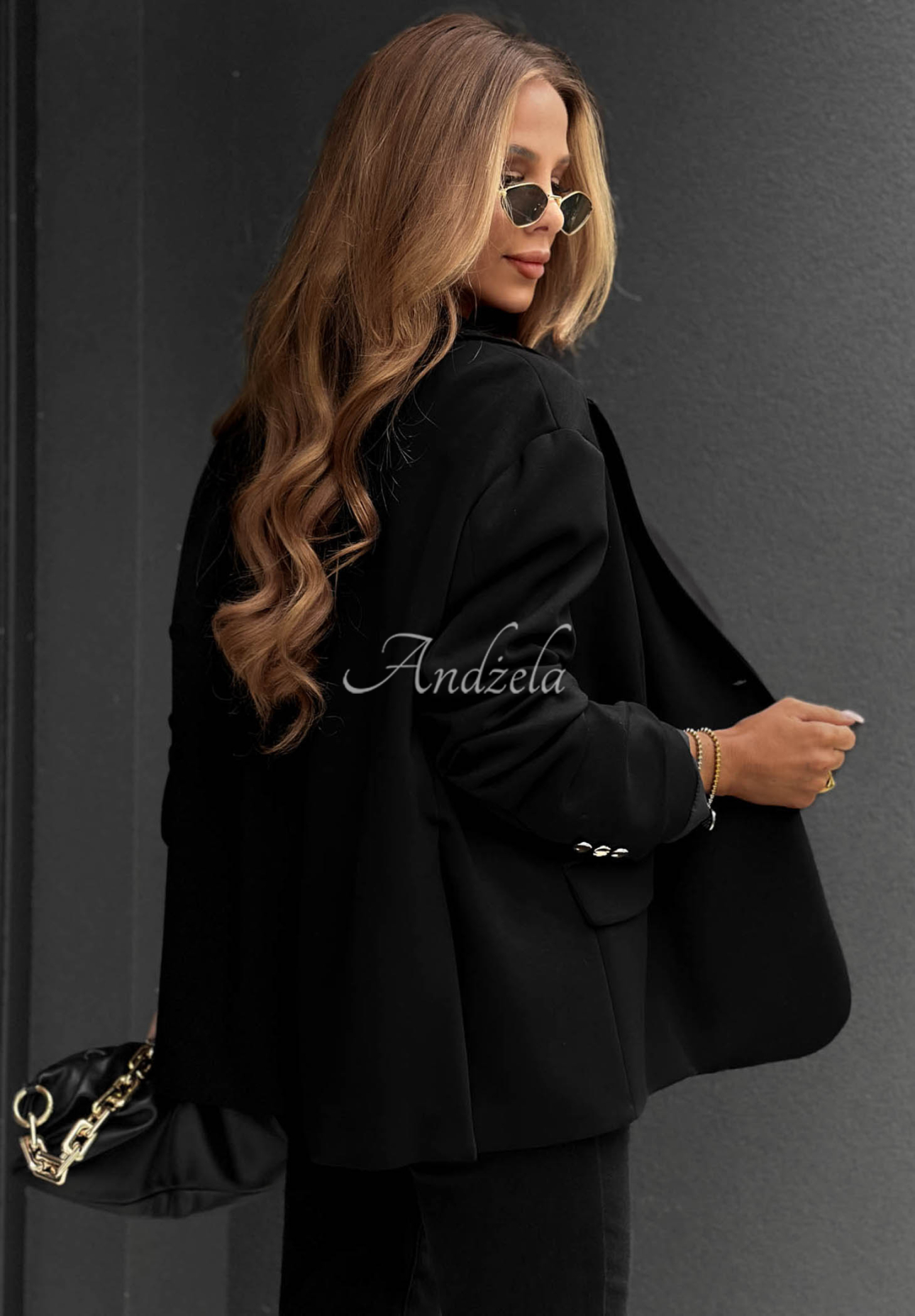 Viskózové jemné sako Cozy Elegance černá