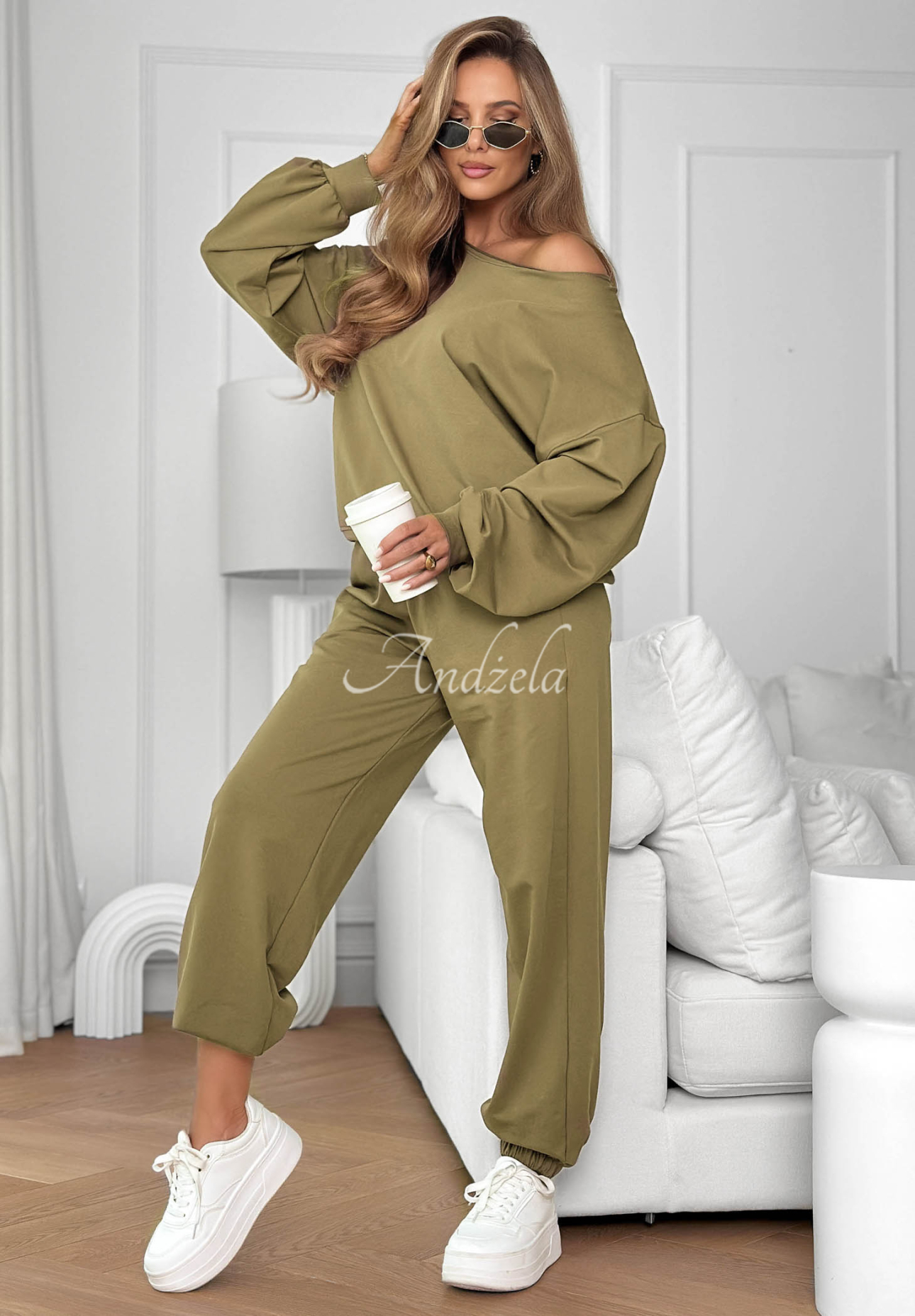 Bavlněná souprava mikina a kalhoty Summer Energy khaki
