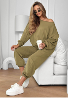 Tepláková souprava Easy Fit khaki