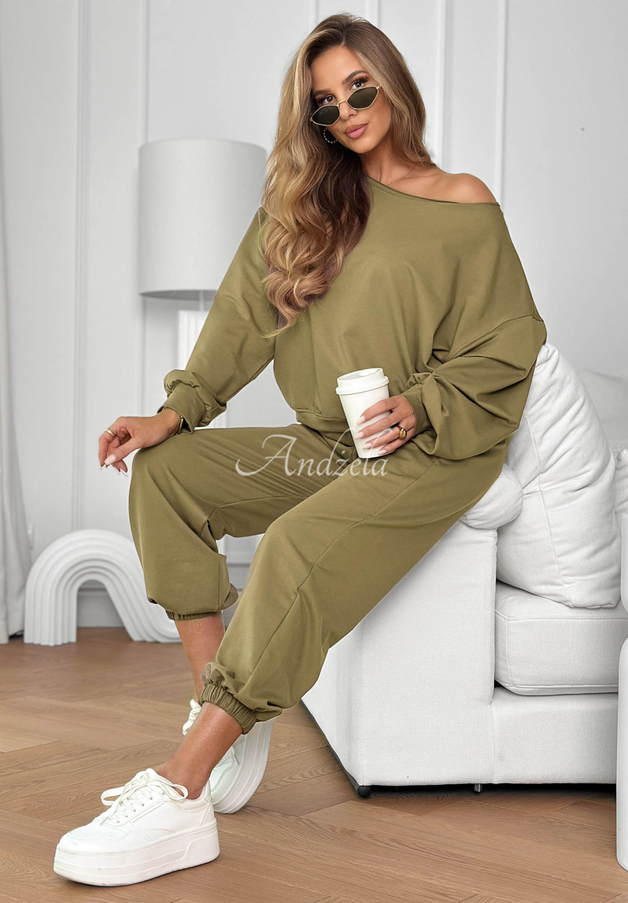Bavlněná souprava mikina a kalhoty Summer Energy khaki