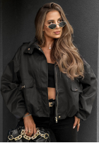 Krátká Bunda bomberka s kapucí Street Chic béžová