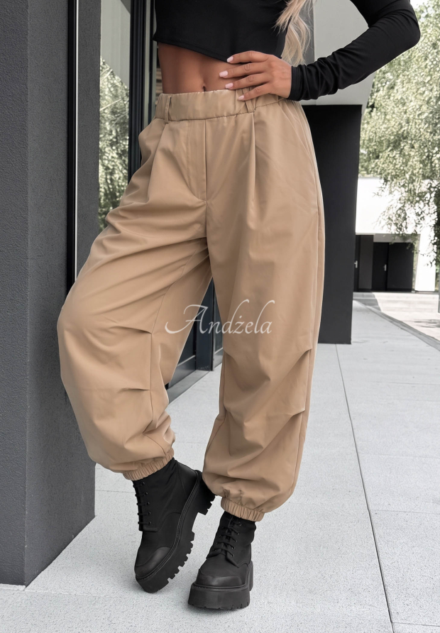 L&aacute;tkov&eacute; jogger kalhoty True Basic b&eacute;žov&eacute;