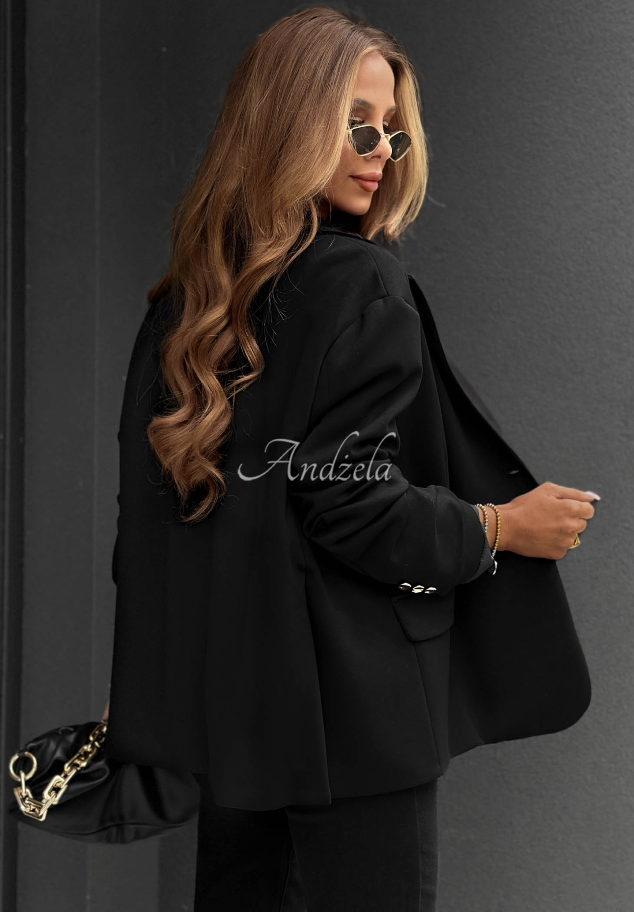 Viskózové jemné sako Cozy Elegance černá