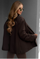 Sako z kołnierzykiem Cozy Elegance čokoládová