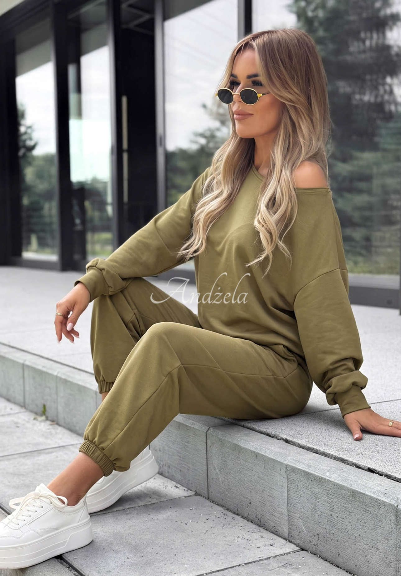Bavlněná souprava mikina a kalhoty Summer Energy khaki