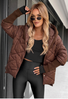 Bunda oversize s kapucí Sancha čokoládová
